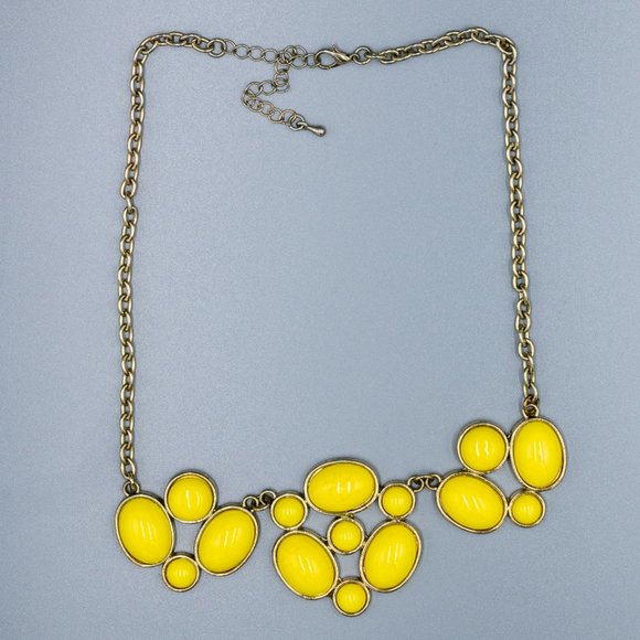 Yellow and Gold Statement Necklace - Picture 2 of 5